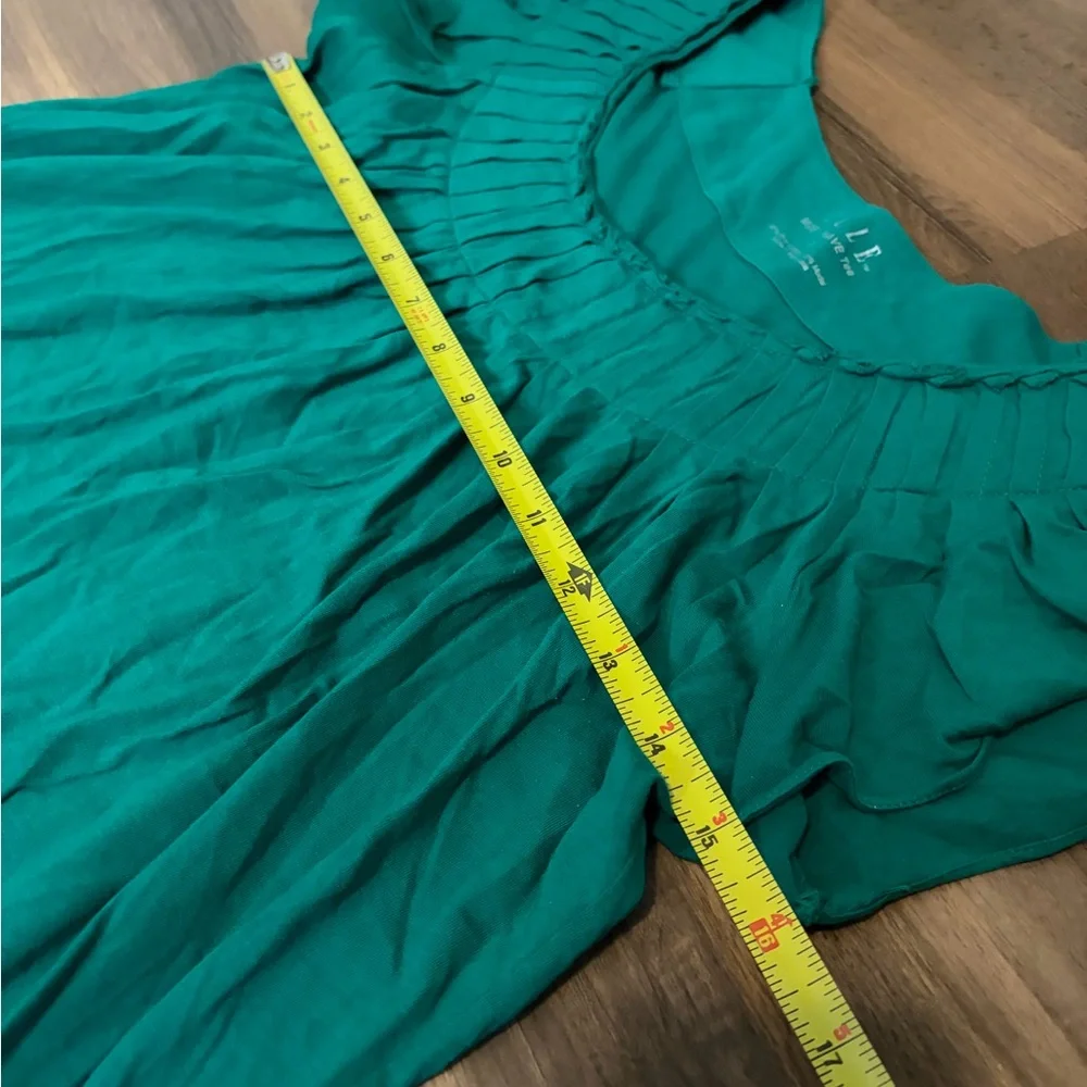 ELLE Teal Ruffled Sleeve Scoop Neck Blouse - Picture 6 of 6
